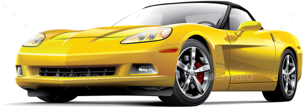 American Luxury Sports Car - Objects Vectors