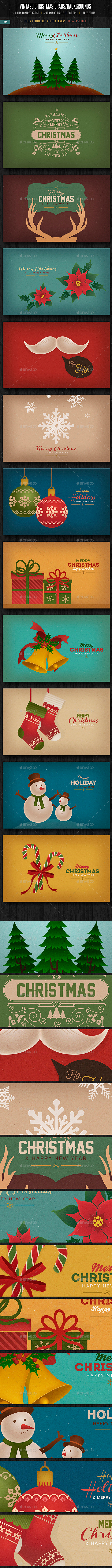 Vintage Christmas Cards/ Backgrounds