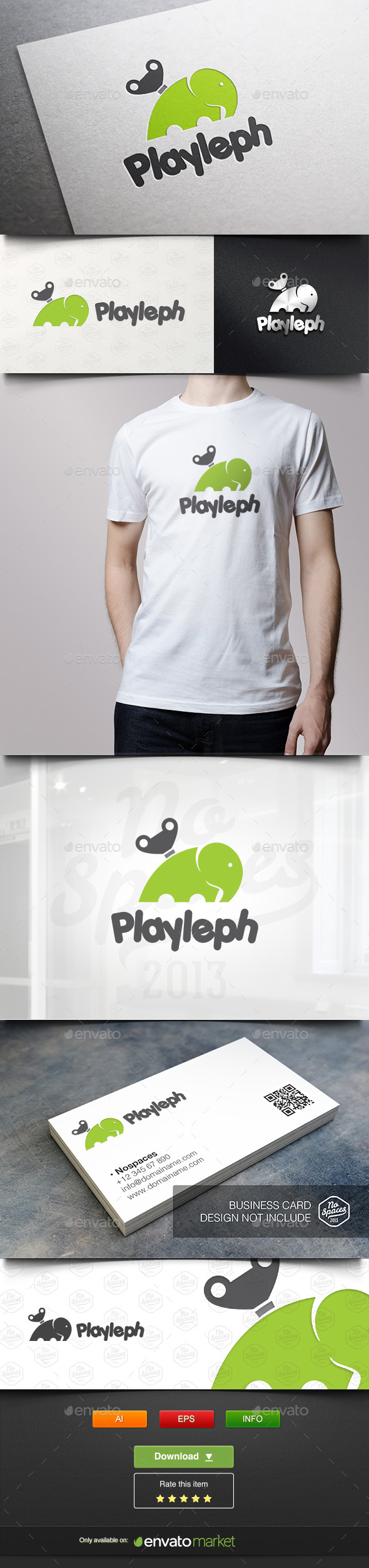Elephant Play - Animals Logo Templates