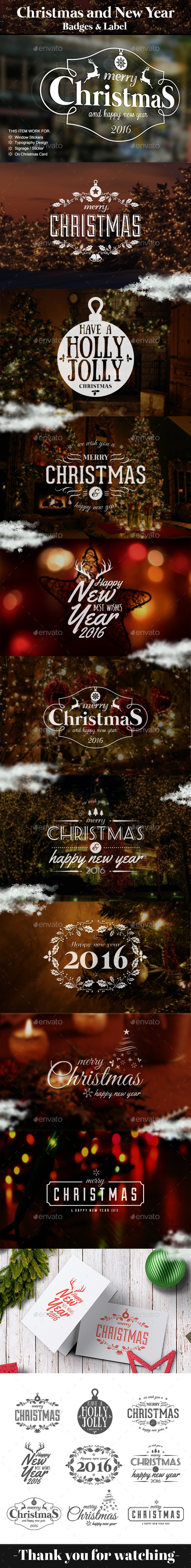 Christmas and New Year Badges & Labels - Badges & Stickers Web Elements