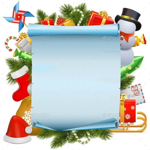 Vector Christmas Scroll - Christmas Seasons/Holidays