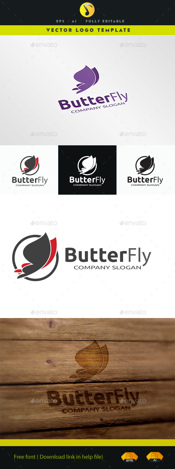 Butterfly I - Animals Logo Templates