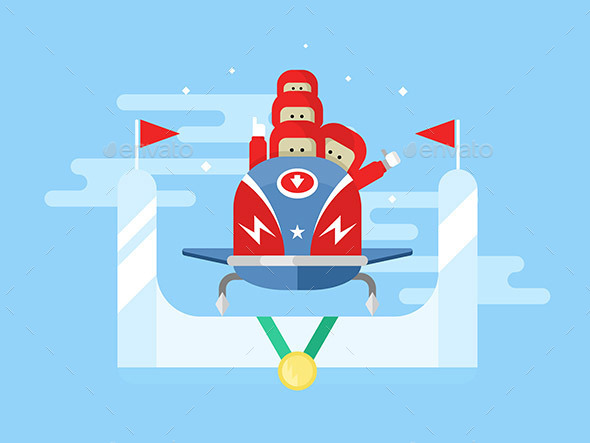 Bobsleigh Winter Sport - Sports/Activity Conceptual