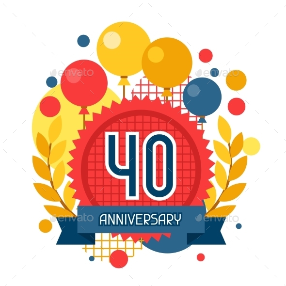 Anniversary Abstract Background With Ribbon - Birthdays Seasons/Holidays