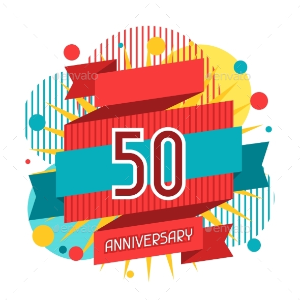 Anniversary Abstract Background With Ribbon - Birthdays Seasons/Holidays