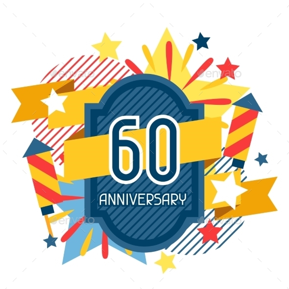Anniversary Abstract Background With Ribbon - Birthdays Seasons/Holidays