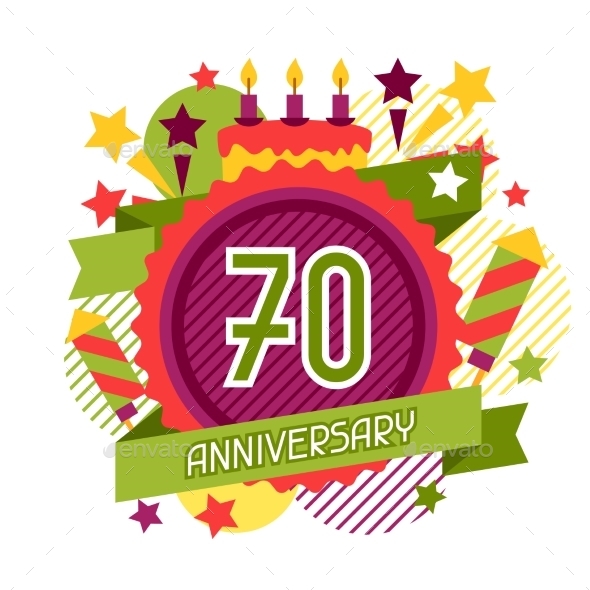 Anniversary Abstract Background With Ribbon - Birthdays Seasons/Holidays