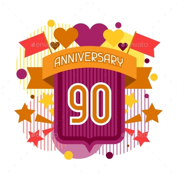 Anniversary Abstract Background With Ribbon - Birthdays Seasons/Holidays