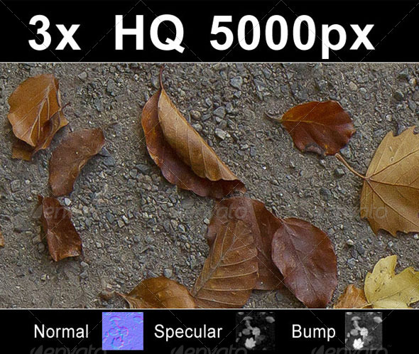 3x Autumn Leaves - 3Docean 1358790