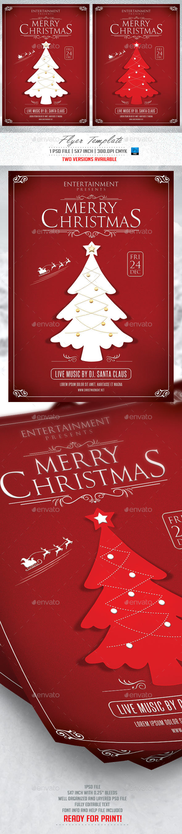 Merry Christmas Flyer Template - Flyers Print Templates