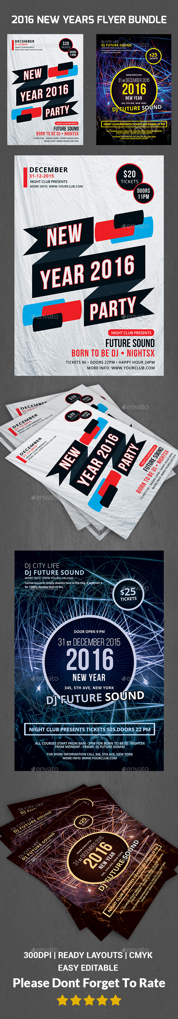 New Years Flyer-Bundle - Events Flyers