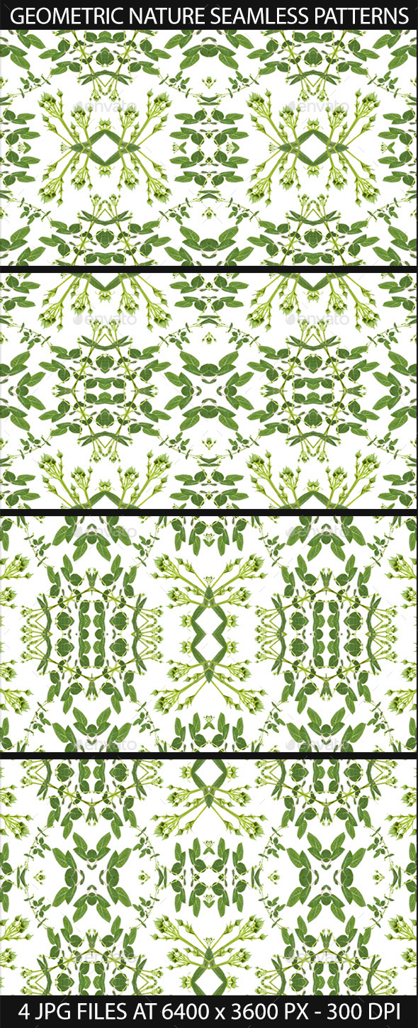 4 Modern Nature Geometric Seamless Patterns - Patterns Decorative
