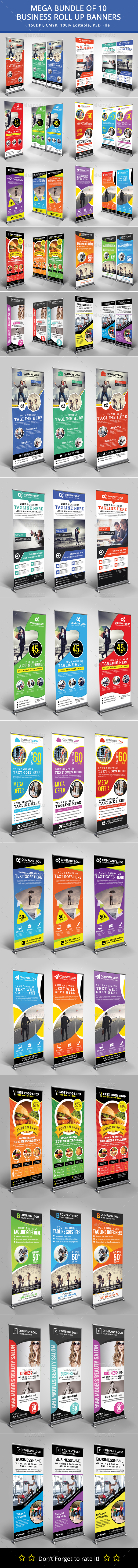 Bundle of 10 Business Roll Up Banners - Signage Print Templates