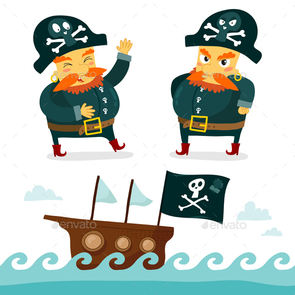 Pirate Character and Ship - People Characters