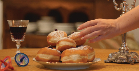 Picking up A Hanukkah Donut