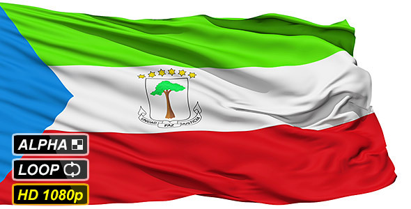 Isolated Waving National Flag Of Guinea