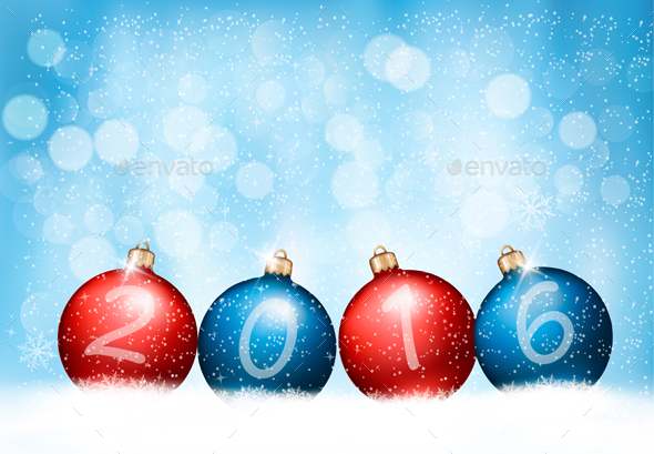 Christmas Background With Balls Vector - Christmas Seasons/Holidays