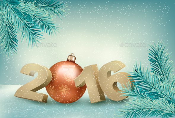 Holiday Background with a Ball - Christmas Seasons/Holidays