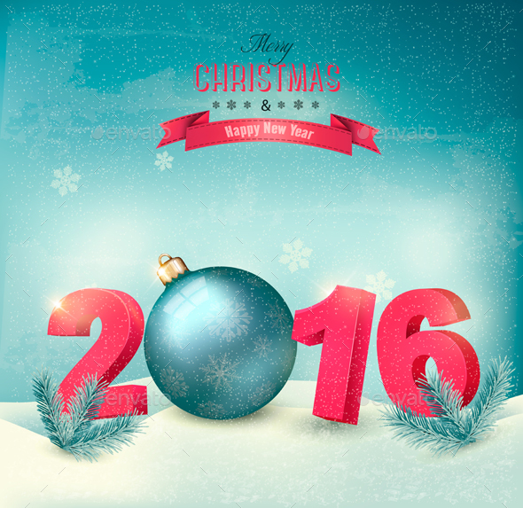 Christmas Background with Ball - Christmas Seasons/Holidays