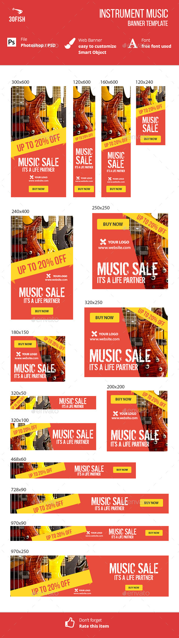 Instrument Music Sale - Banners & Ads Web Elements