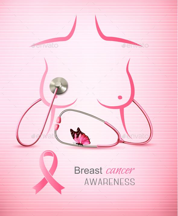 Breast Cancer Awareness Pink Background Vector - Health/Medicine Conceptual