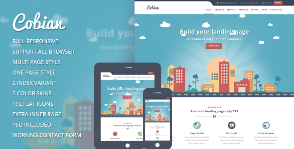 Cobian flat bootstrap - ThemeForest 13510747