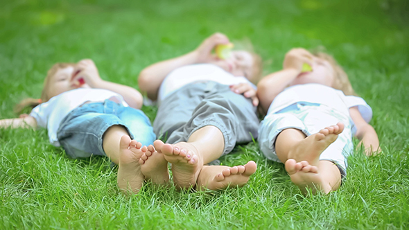 Group Of Happy Children Playing