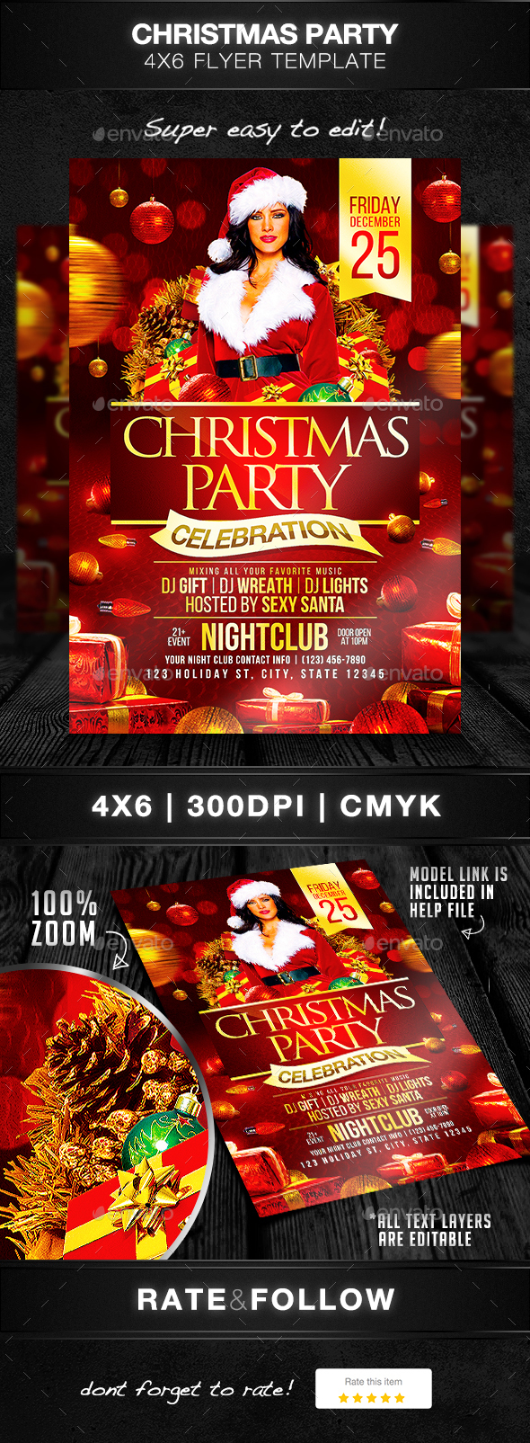 Christmas Party Flyer Template - Holidays Events