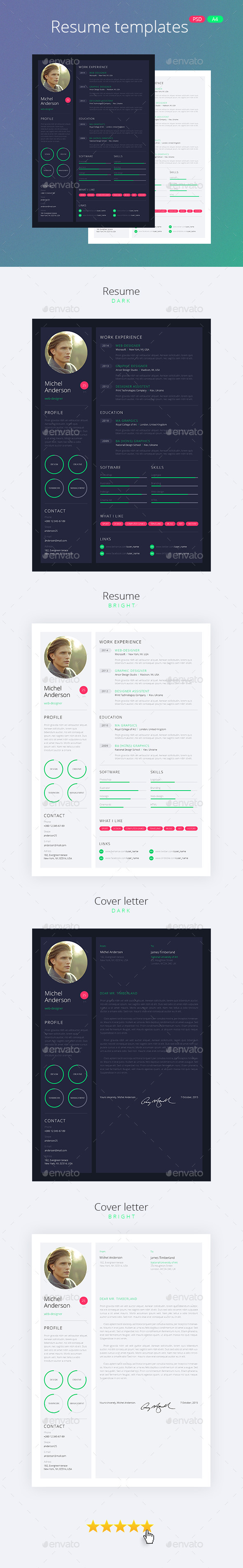 Web-Design Style Resume / CV - Resumes Stationery