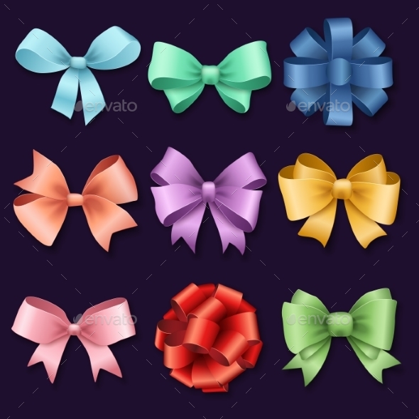 Ribbons Set For Christmas Or Birthday Gifts - Christmas Seasons/Holidays