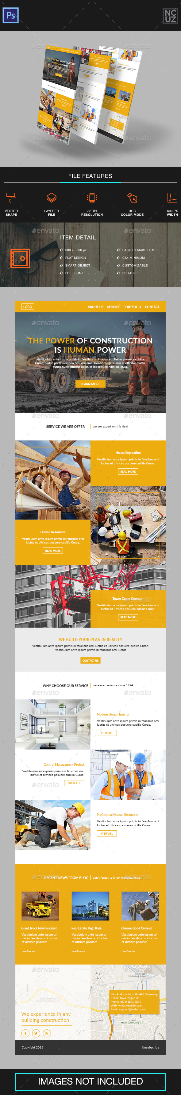 Construction Company e-Newsletter - E-newsletters Web Elements