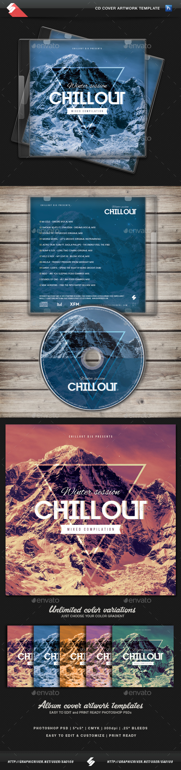 Winter Chillout Cd Cover Artwork Template By Sao108 Graphicriver