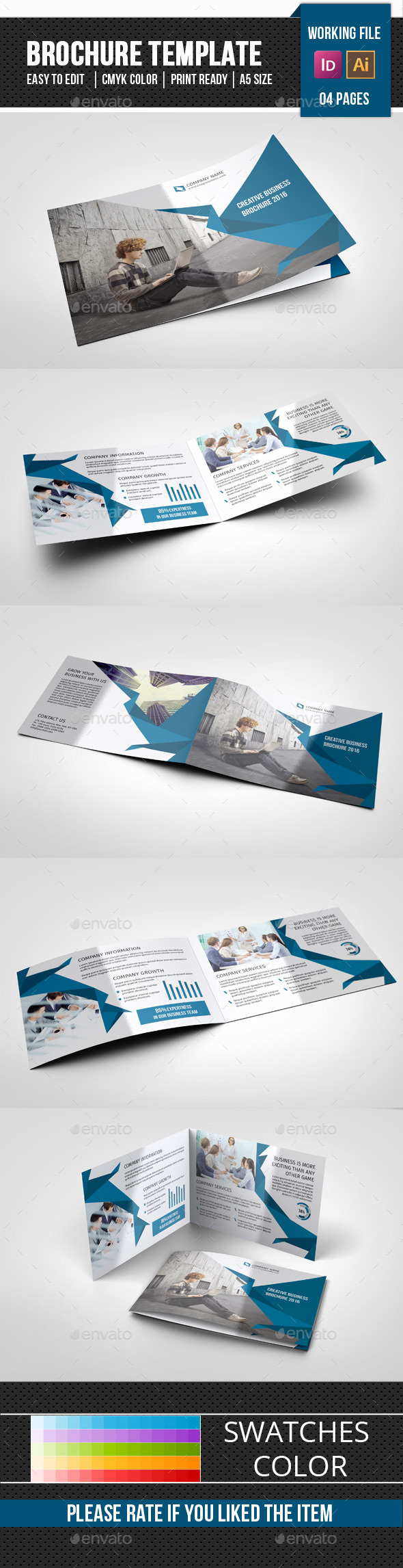 Corporate Brochure | 4 Pages Landscape Template - Corporate Brochures