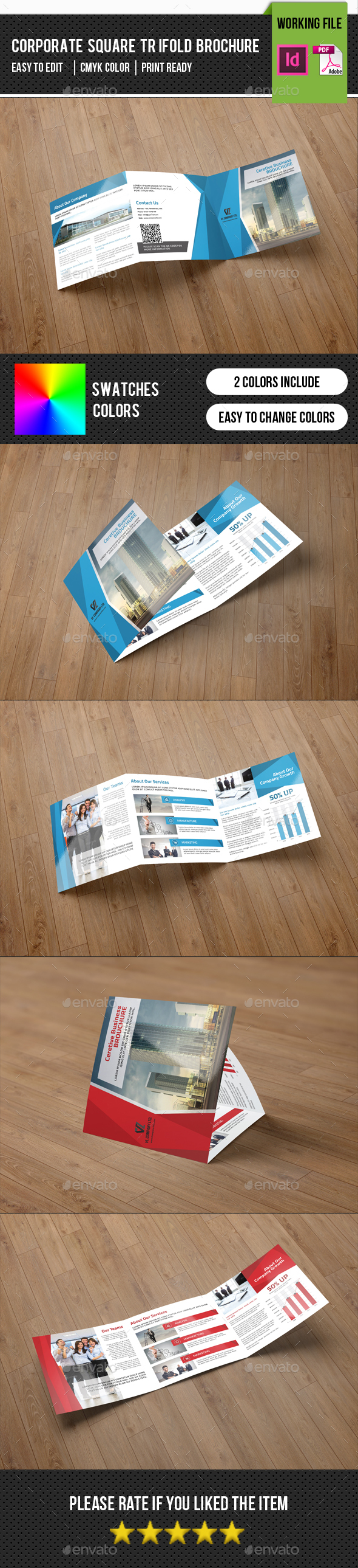 Square Trifold Corporate Brochure-v77 - Corporate Brochures