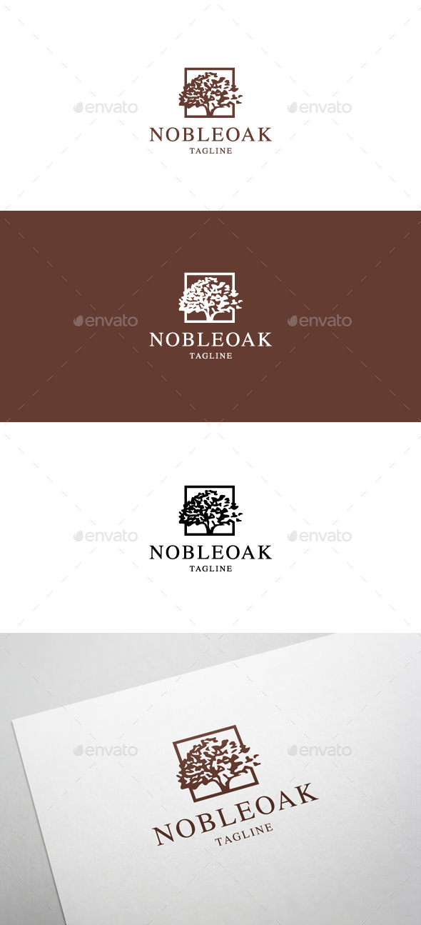 Noble Oak Logo - Nature Logo Templates