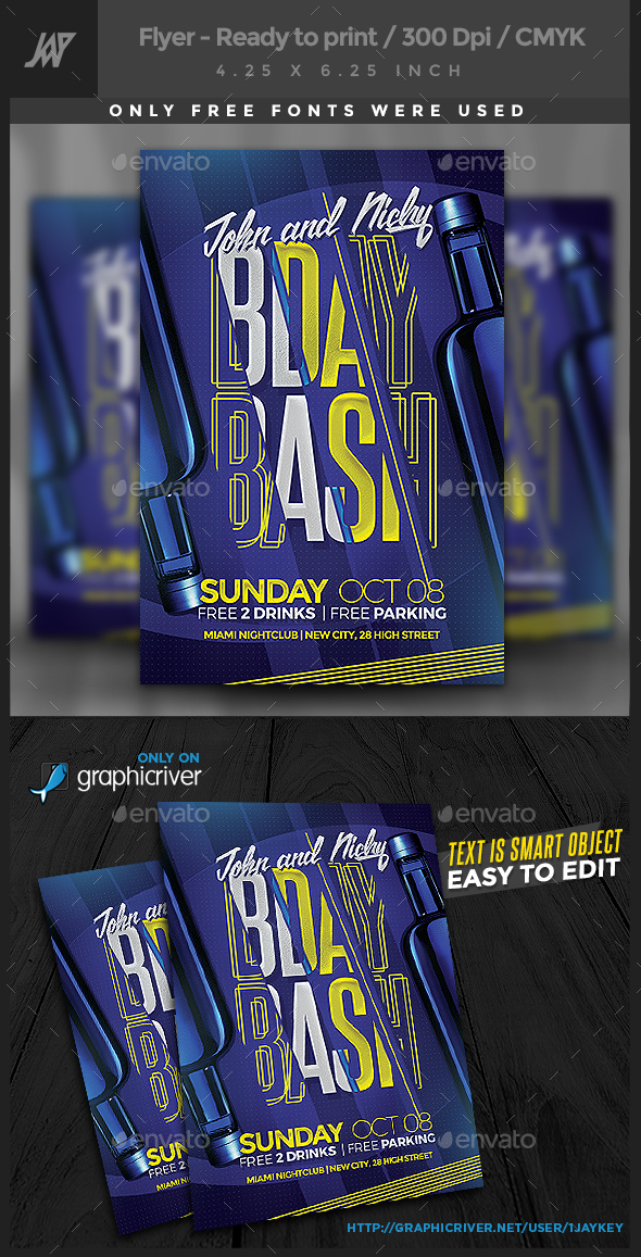 Birthday Bash Party Flyer - Clubs & Parties Events