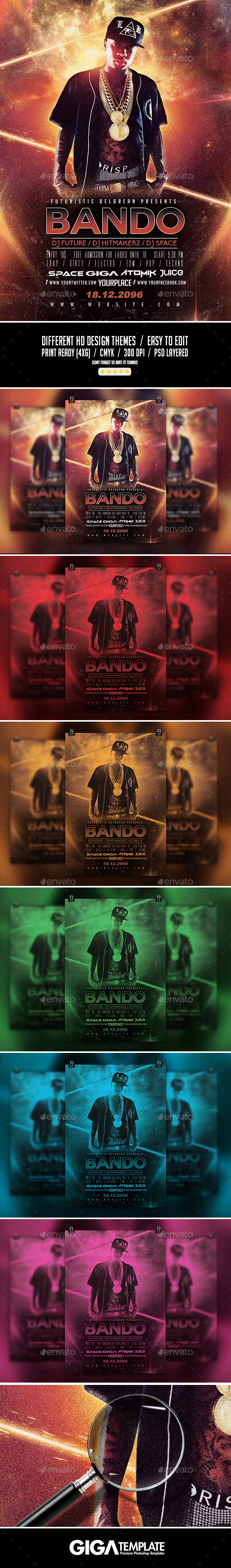 Bando | Futuristic Modern Movie Flyer PSD Template - Events Flyers