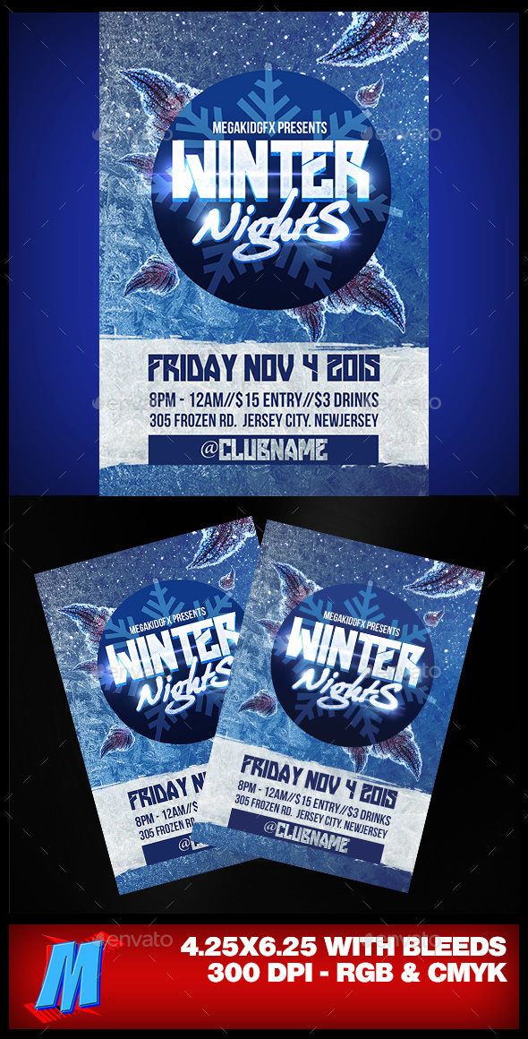 Winter Nights Flyer Template - Clubs & Parties Events