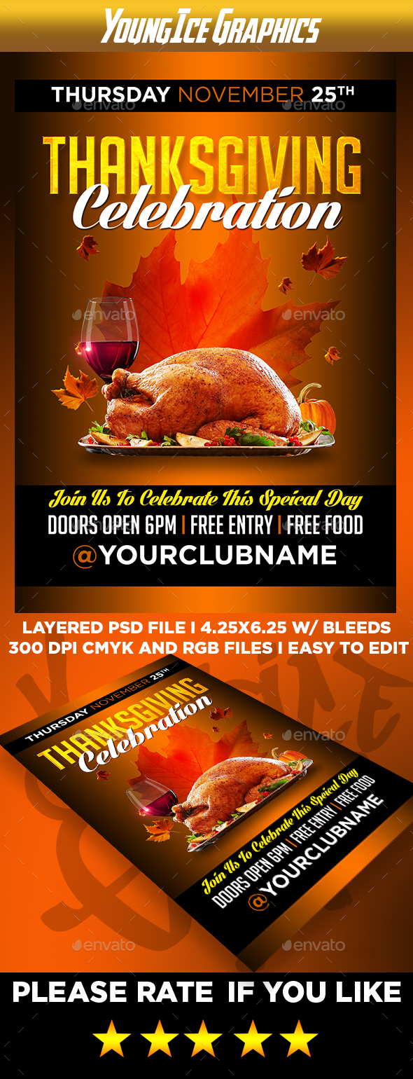 Thanksgiving Flyer Template - Holidays Events