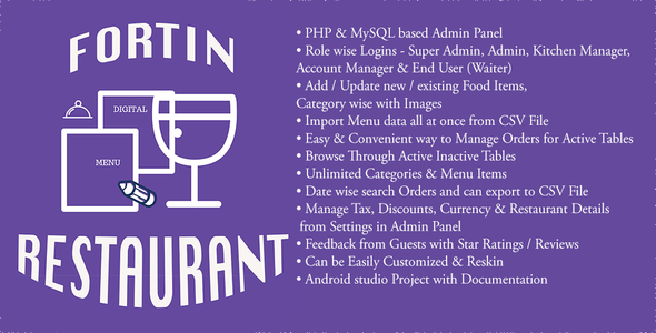 Fortin Restaurant Waiter Ordering System with Admin Panel - CodeCanyon Item for Sale