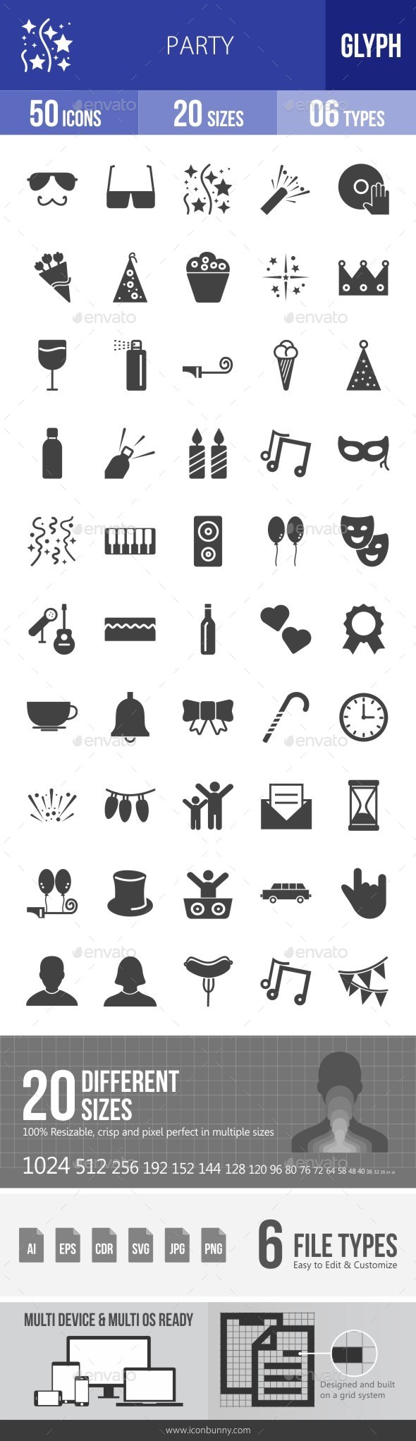 Party Glyph Icons - Icons