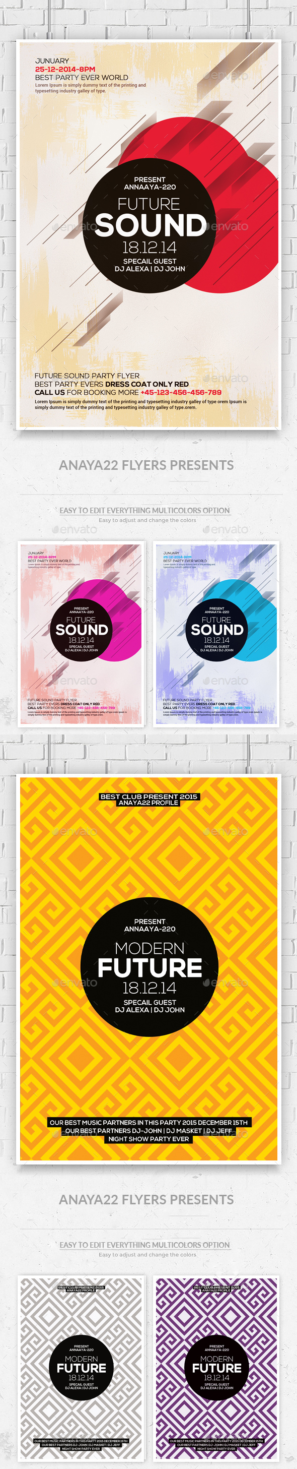 Minimal Abstract Flyers Bundle - Clubs & Parties Events