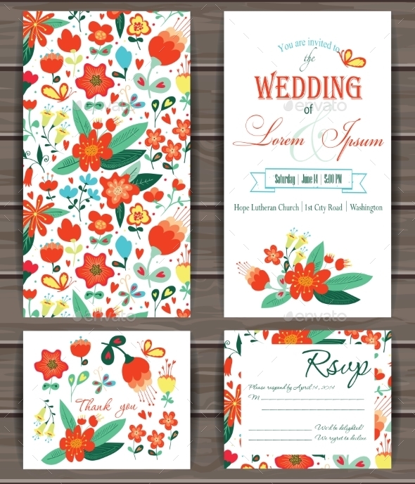 Floral Vector Card Templates. - Flowers & Plants Nature