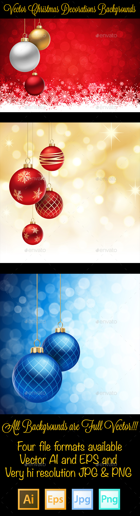 Vector Christmas Decorations Background - Christmas Seasons/Holidays