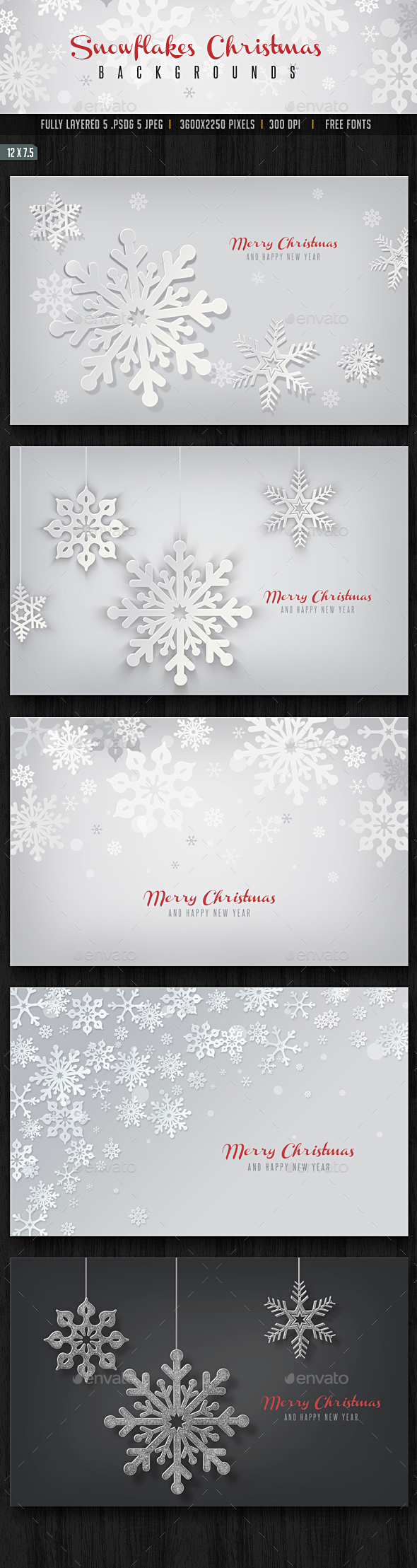Snowflakes Christmas Backgrounds - Backgrounds Graphics