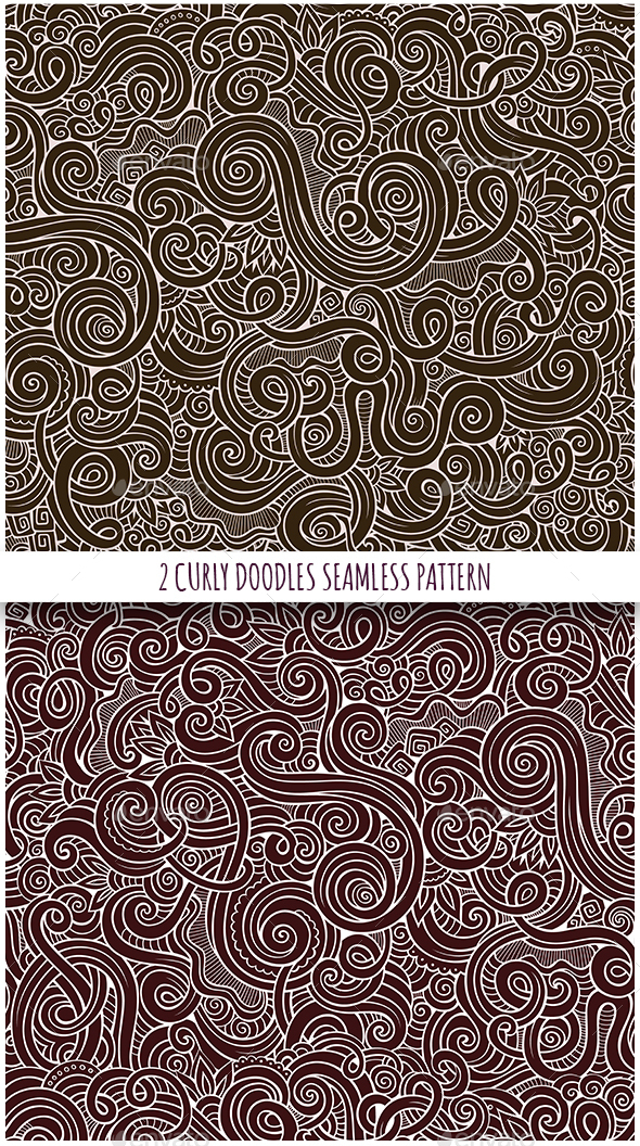 2 Curly Seamless Patterns - Patterns Decorative