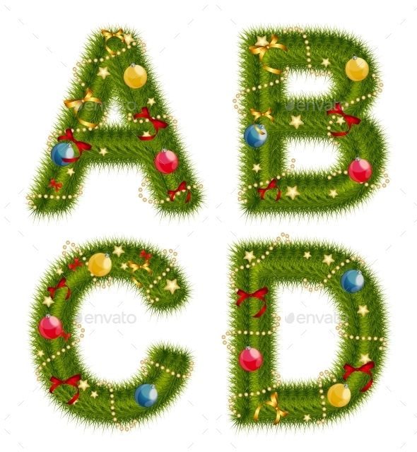 Abstract Beauty Christmas And New Year Abc. Vector - Objects Vectors