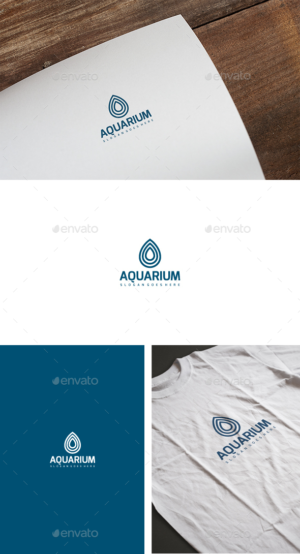 Aquarium Drop Logo - Nature Logo Templates