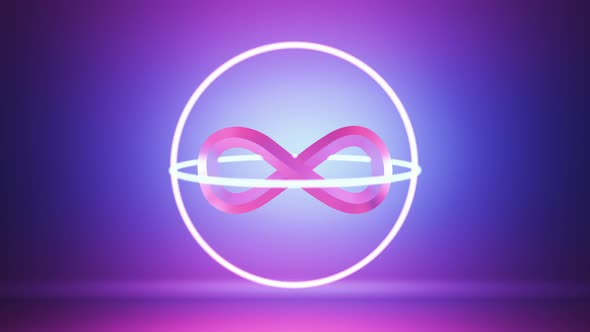 Infinity concept in neon glow scanner. alt