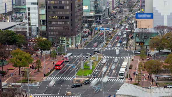 Nagoya Cityscape Urban Transport Roads Timelapse alt